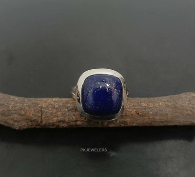 Anello in argento sterling 925 con pietre preziose naturali di lapislazzuli J... - Immagine 1 di 4
