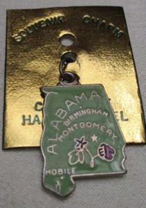 VINTAGE SOUVINER CLOISONNE HARD ENAMEL ALABAMA CHARM - Picture 1 of 1