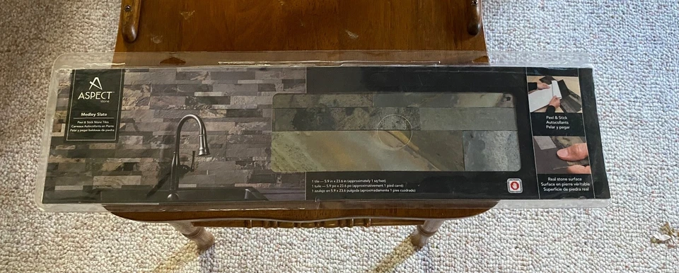 ACP A9081 Peel and Stick Stone Mead Slate 6 In. X 23-1/2 in