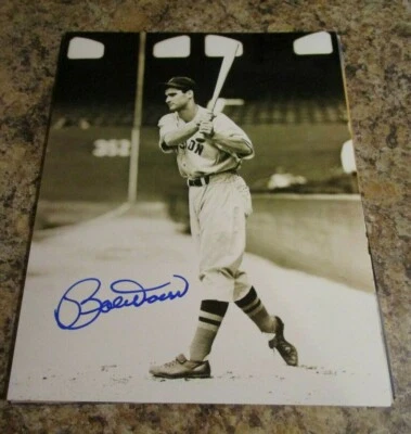 BOBBY DOERR BOSTON RED SOX SIGNED 8X10 GLOSSY PHOTO (A) COA  - Image 1 of 2