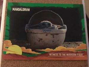2020 Topps Star Wars Mandalorian “WITNESS TO THE MUDHORN FIGHT” Green Parallel - Picture 1 of 2