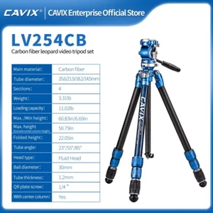 CAVIX LV-254CB Leopard Professional Tripod Kit with Video Fluid Head - Orange - Picture 1 of 3