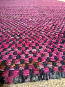 New INDIAN KILIM 120x180cm PINK COTTON & Jute HAND WOVEN Carpet Rug Runner - Picture 1 of 11