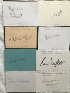 Signed card by CLIVE WILSON the MAN CITY, CHELSEA & SPURS footballer