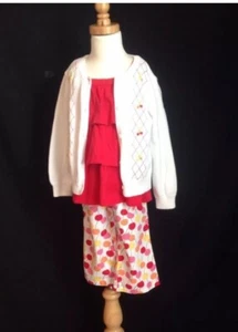 Gymboree CHERRY BABY Tiered Ruffle Tank Print Pants Sweater 5T - Picture 1 of 8