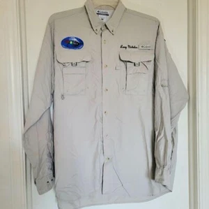 Columbia Men's XL Beige Long Sleeve Fishing Shirt, Personalized - Picture 1 of 7