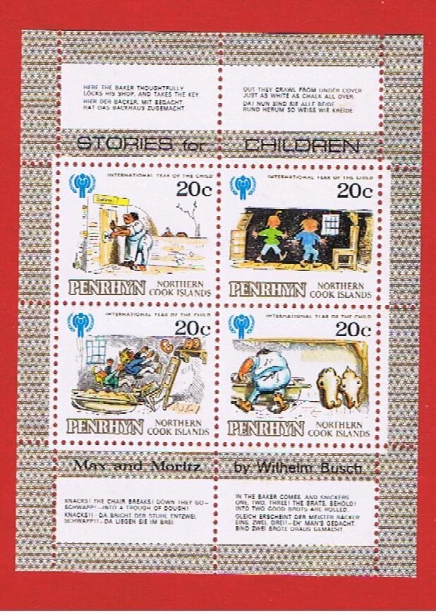 Penrhyn #113 MNH OG hojas de 4 historias con etiquetas completas envío y devolución gratuitos Foto 1 de 1