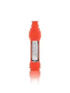 GRAV Glass Octo-Taster Chillum Hand Pipe With Silicone Skin, Scarlet Orange - Picture 1 of 1