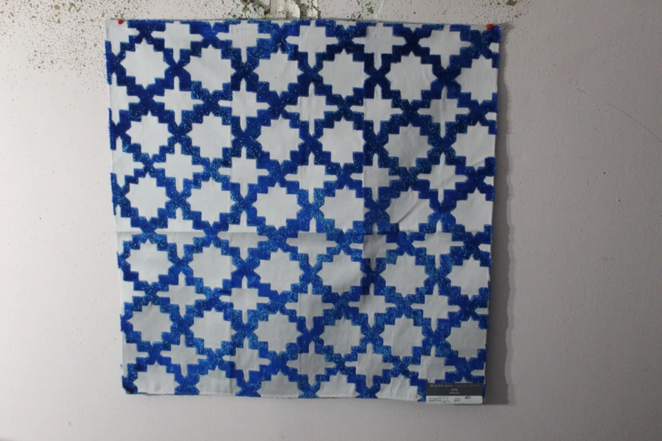 Beacon Hill, Mosaic Velvet, Geometric Novelty, 26" W X 26" L, Color Indigo - Image 1 of 1