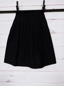 H&M Womens Textured Skirt Size 4 Black Pleated Pockets Back Zip - Picture 1 of 11