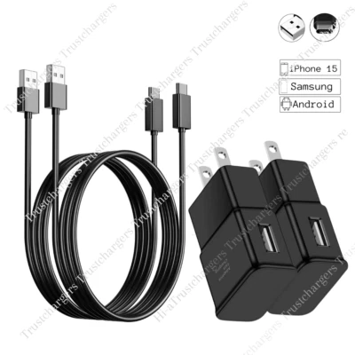 Fast Charger Type C Cable USB A Power US Adapter For i-Phone 15 16 17 Samsung - Image 1 of 4