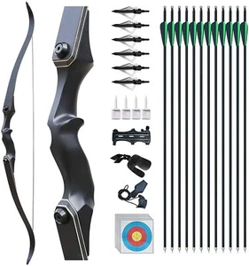 New Outdoor HuntingTraining 30/40lb Recurve Bow and Arrow Set for Adult Beginner - Picture 1 of 6
