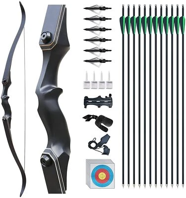 New Outdoor HuntingTraining 30/40lb Recurve Bow and Arrow Set for Adult Beginner - Image 1 of 4