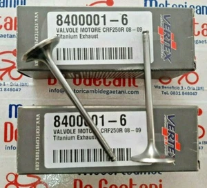 COPPIA 2 VALVOLE MOTORE SCARICO VERTEX 840001-6 TITANIO HONDA CRF 250 R 08/09 - Imagen 1 de 2