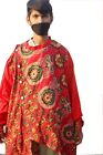 Indyjska męska bawełniana koszula Camisa Chemise czerwona mandala tunika trail cut kurta