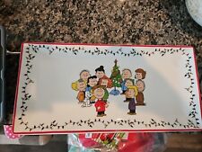 Peanuts Snoopy Charlie Brown The Gang Christmas Appetizer Serving Platter Tray 