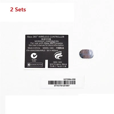 2 Sets Back Sticker Label For Microsoft Xbox 360 Wireless Controller - Image 1 of 2