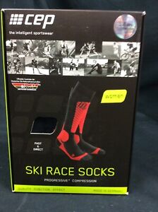 CEP Progressive+ Compression Ski Race Socks WM SIZE II BLK / Flash Orange WP422