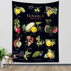 Fruit Berries Tapestry Illustrative Reference Chart Wall Hanging Bedspread Cover