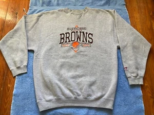Vintage Cleveland Browns Embroidered NFL Football Sweatshirt Cadre Size L - Picture 1 of 20
