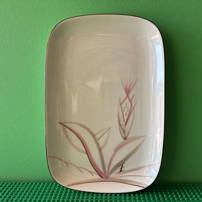 VINTAGE MCM WINFIELD POTTERY CALIFORNIA USA DRAGON FLOWER SERVING PLATTER - Image 1 of 4