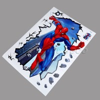 Cool 3D Spider-Man Wall Stickers Art Decals Mural Nursery Kids Room Home Decor