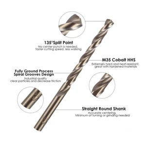 HSS Cobalt Drill Bits 135° Pack Of 10 6.00mm x93mm For Stainless & Hard Steels - Picture 1 of 2