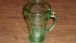 Vintage Libby Green Coca Cola Glass Tumbler with Handle Coke Coca-Cola - Picture 1 of 8