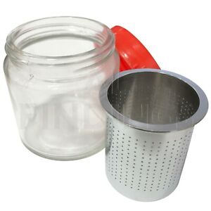 MEDIUM Steel Sieve Glass Jar For Cleaning Watch Parts or Items of Jewellery 