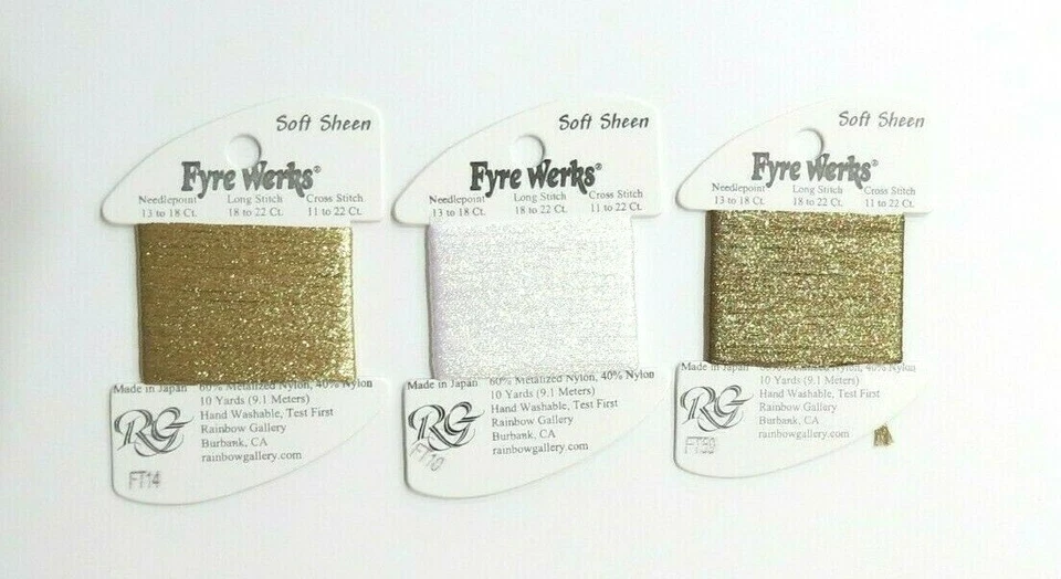 Rainbow Gallery Fyre Werks Soft Sheen Metallic Fiber Thread Needlepoint  - Image 1 of 4