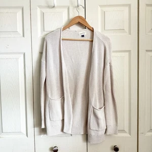 Cardigan filo universale donna XS tasche panna neutro autunno salotto - Foto 1 di 6