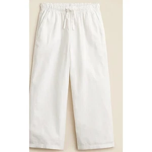 J Crew Girls' Soleil Pant 14 Linen Cotton White NWT Wide Leg CH053 J.Crew - Picture 1 of 4