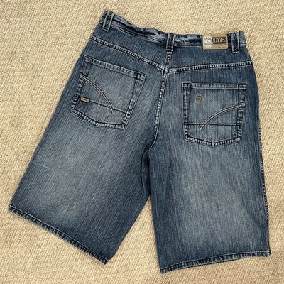 Vintage Enyce Jean Shorts Mens 34 Blue Denim Baggy Y2K Hip Hop Urban Skater - Image 1 of 4