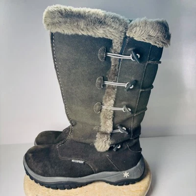 Baffin Boots Polar Proven Loki Women's Size 8 Suede Fur Tall Gray Waterproof - Image 1 of 4