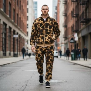 Vintage 1970’s Columbia Sportswear Duck Camo Fleece Sweatsuit Men’s Medium - Bild 1 von 18