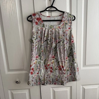 Camiseta sin mangas floral escote cuadrado para mujer talla XL Fairy Boho Cottage Foto 1 de 4