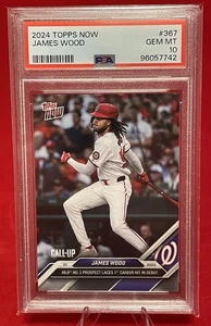 James Wood 2024 Topps Now #367 Rookie Debut & 1st Hit PSA 10 Gem Mint Nationals - Bild 1 von 3