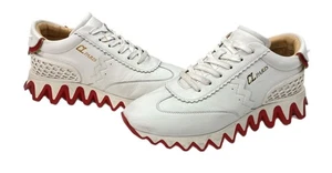 Christian Louboutin Loubishark Zapatos Mujer Talla 40 Blanco Rojo Suela Cuero Bueno - Imagen 1 de 12