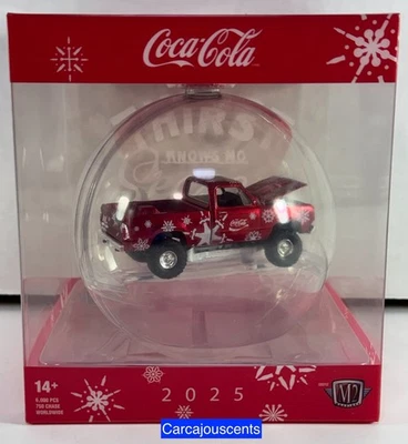 2025 M2 Machines Coca Cola 1974 Dodge W200 Powerwagon Christmas Ornament - Image 1 of 4