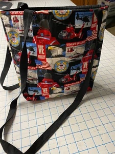 Coast Guard Tote Bag-Hand Made-Machine Quilted-Eagle-Logo-icons-Helicopter - Picture 1 of 2