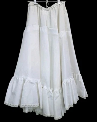 Enagua vintage blanca larga con volantes de tul en capas mediana M Foto 1 de 4