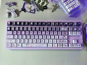 Feker Galaxy80 Purple Tri-Mode Mechanical Keyboard ➕Kuromi Themed Keycaps - Picture 1 of 13