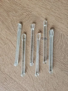 6 Glas Rührstäbe, Vintage,  Grog- und Cocktailstäbchen - Bild 1 von 2