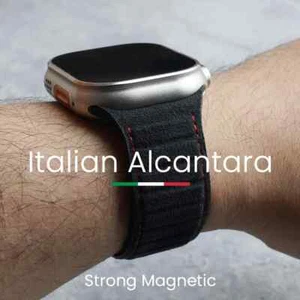 Magnetic ALCANTARA Strap for Apple Watch Ultra 2 Band Suede Leather Accessories - Picture 1 of 15