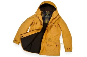 Men's Barbour Whitby Jacket Parka Hooded Ivory England Size M - Picture 1 of 20