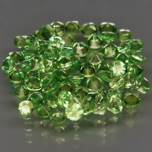 Round Diamond Cut 1.7-2mm.Natural Green Tsavorite Garnet Tanzania 65Pcs/2.51Ct.