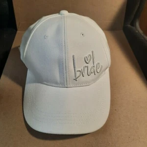 Adjustable  White Womens Adult Baseball Cap Hat Bride  - Picture 1 of 2