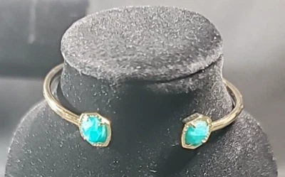 Brazalete de oro Kendra Scott Davie en verde azulado amazonita 6,5" Foto 1 de 4