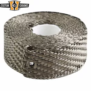 1" x 15' Fibreglass Titanium Exhaust Manifold Header Pipe Heat Wrap Thermal Tape - Picture 1 of 5
