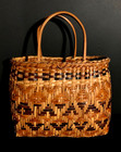 PRISTINE CHEROKEE RIVERCANE PURSE BASKET, VEGETAL DYES, ”CHIEF’S DAUGHTER”DESIGN